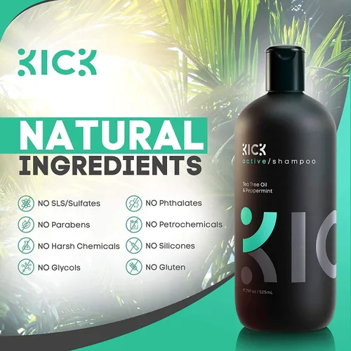 Vista 3 de Kick Champú + acondicionador + espray de sal marina + crema formadora de fijación media, paquete de energía para hombre, cuidado y peinado