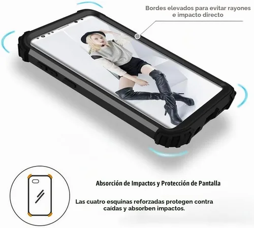 Vista 5 de Funda de teléfono para Samsung Galaxy S9 Plus, cubierta dura, a prueba de golpes, de silicona suave, híbrida, tres capas, resistente, protección