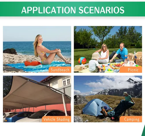 Vista 6 de Lona de camping impermeable con bolsa de transporte para debajo de la tienda, huella ultraligera para tienda de campaña en el suelo, senderismo