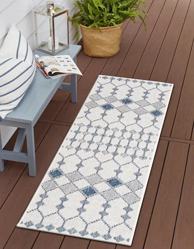 Vista 17 de Unique Loom Outdoor Trellis Collection - Alfombra de área - Traliccio (2 pies 2 pulgadas x 3 pies 1 pulgada, rectangular, carbón/marfil)