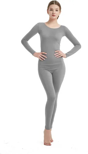 Vista 18 de Full Bodysuit Mono de una pieza para mujer de manga larga, de lycra, estilo zentai Negro