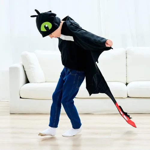 Vista 4 de Capa de dragón para niños disfraz de una pieza para Halloween