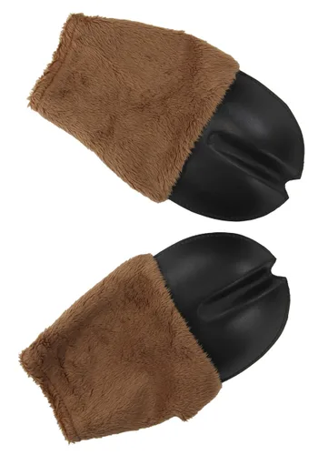 Vista 2 de Guantes de Disfraz con Pezuñas Frontales de Venado Marrón Multicolor