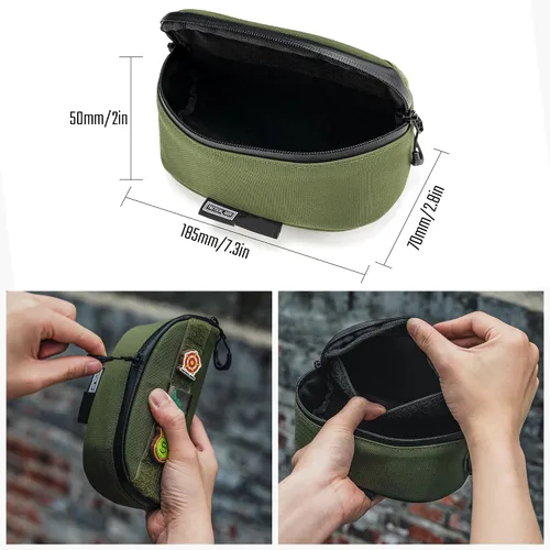 Vista 3 de EXT7 Funda portátil para lentes de sol para exteriores, caja protectora a prueba de golpes, accesorios Molle de nailon, funda rígida a prueba