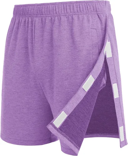 Vista 10 de Deyeek - Pantalones cortos unisex desmontables con cierre de botón, de algodón atlético, para recuperación post cirugía de rodilla, reemplazo