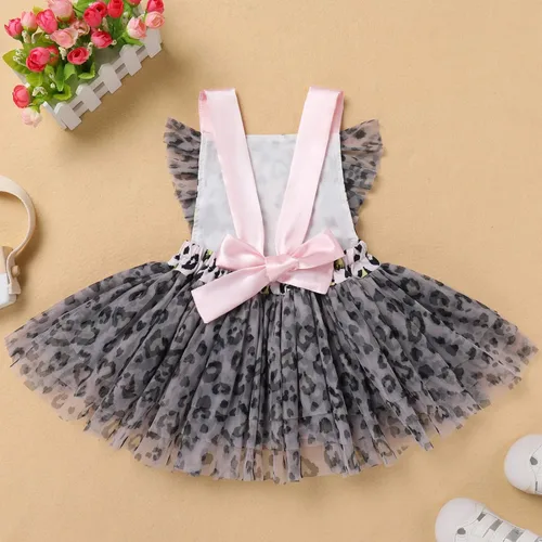 Vista 3 de IMEKIS Toddler Baby Girl 1st Birthday Outfit Tulle Romper Princess Tutu Dress Crown Headband Cake Smash Photo Shoot Clothes