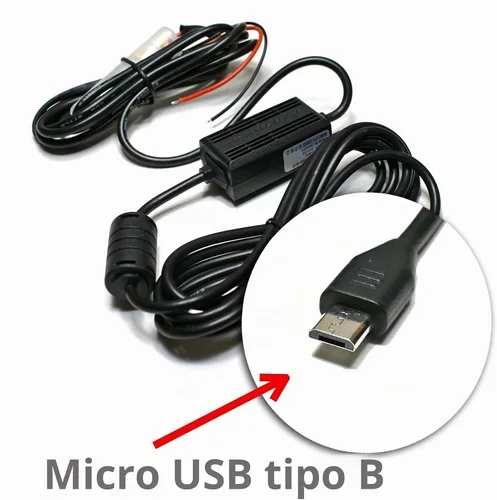Vista 2 de EDOTech Kit de cable de alimentación de coche ultra compacto micro USB directo para GPS Tracker Navigator Altavoz Bluetooth Qi cargador inalámbrico