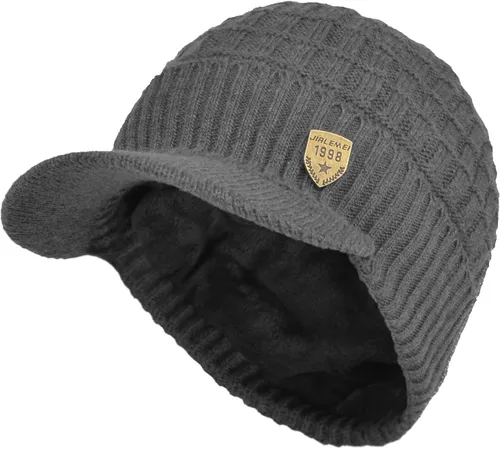 Vista 72 de Janey&Rubbins Gorro de punto diario con orejeras con forro polar y calavera