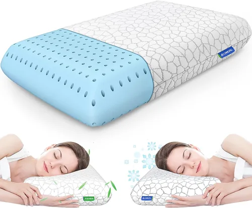 Vista 11 de CushZone Almohadas de espuma viscoelástica para dormir, almohada de cama con funda extraíble y lavable a máquina, almohada de cama para dormir
