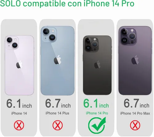 Vista 2 de JJGoo Funda transparente compatible con iPhone 14 Pro, no amarillea, a prueba de golpes, para 14 Pro, delgada, antiarañazos, carcasa protectora