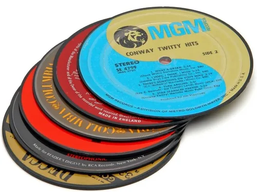 Vista 5 de Juego de posavasos con forma de cartucho de escopeta, rojo/oro de HomeWetBar