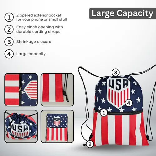 Vista 5 de FOCO Mochila con cordón y bolsillo con cremallera, con licencia oficial, nailon Cordura