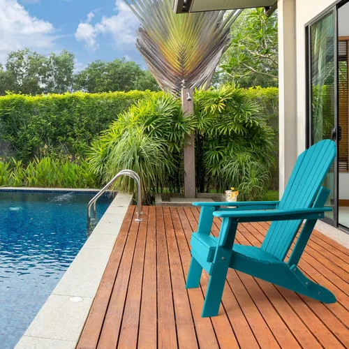 Vista 8 de FUNBERRY Silla plegable Adirondack, sillas de hoguera de HDPE para todo tipo de clima con portavasos para exteriores HDPE All Weather