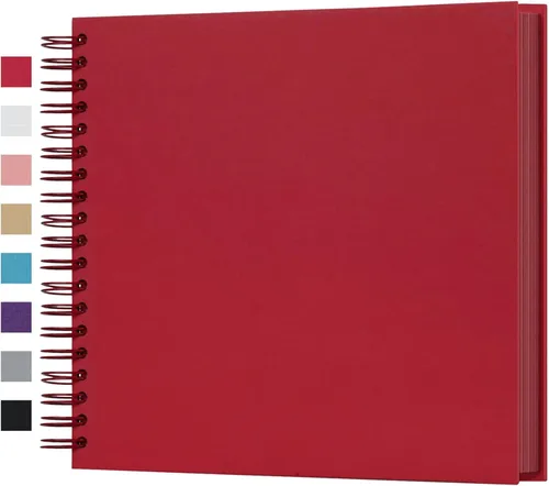 Vista 48 de potricher Álbum de Recortes DIY de 7 x 7 Pulgadas, 40 Páginas, Tapa Dura, Papel Kraft, Álbumes de Fotos para Recortes, Libro de Recuerdos para Bodas
