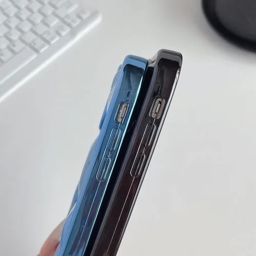 Vista 5 de Caseative Funda para iPhone 11 Pro Max, color negro claro Galjanoplastia de cromo suave de la burbuja del meteorito de la onda de la ondulación