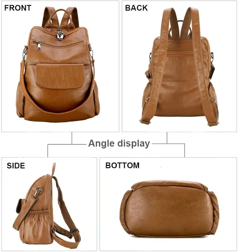 Vista 3 de Mochila de moda para mujer, impermeable, bolsa de viaje, bolsa de hombro convertible para mujer
