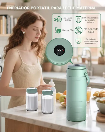 Vista 2 de Enfriador portátil de leche materna para exteriores, enfriamiento completo de 360° mantiene la leche fresca durante 24 horas, enfriador de leche