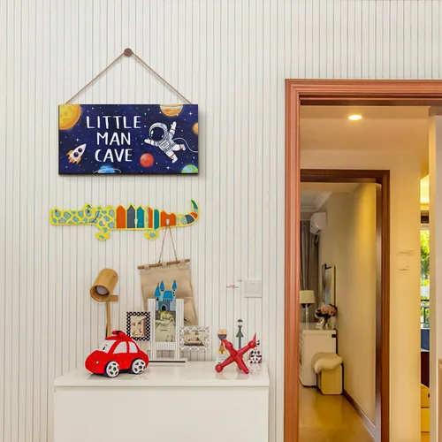 Vista 4 de ZIEYOMI - Letrero de cueva de hombre pequeño, decoración de habitación de niños, decoración de habitación de niños con temática de astronauta