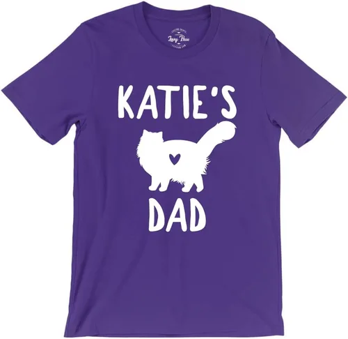 Vista 6 de Camiseta personalizada de raza de gato y nombre para hombre, linda camisa de gato y papá, divertida para regalar a papá y gato, varios