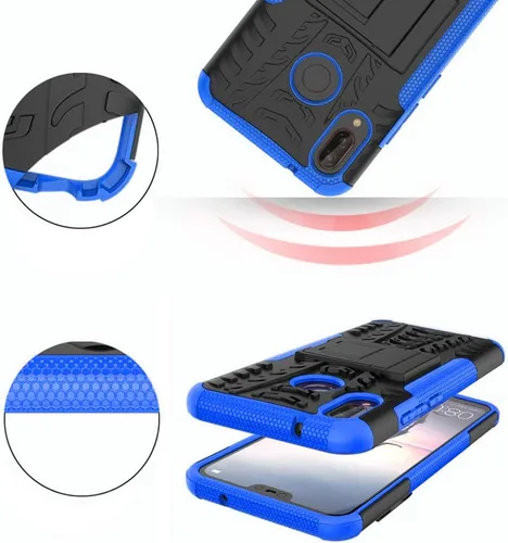 Vista 7 de Asuwish Funda para teléfono Huawei P20 Lite con protector de pantalla de vidrio templado y soporte delgado, híbrida, resistente, funda protectora