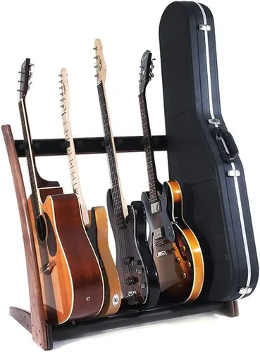 Vista 2 de Ruach GR-2 Curve - Soporte personalizable para guitarras y estuches, color nogal