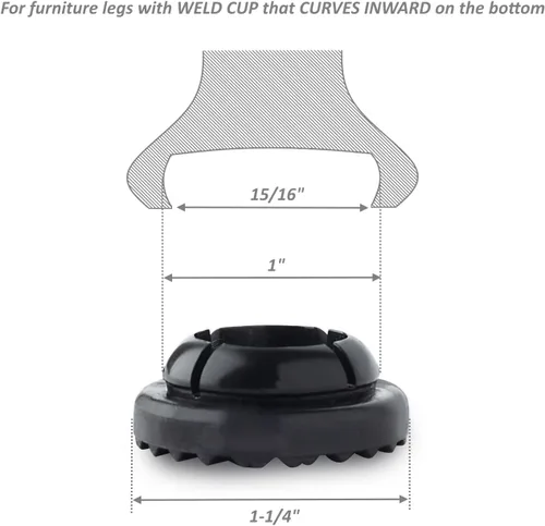 Vista 2 de Jejavu Protectores especiales de hierro forjado de 1 pulgada, se adaptan a 1 pulgada de diámetro interior, protectores de suelo para patas de silla