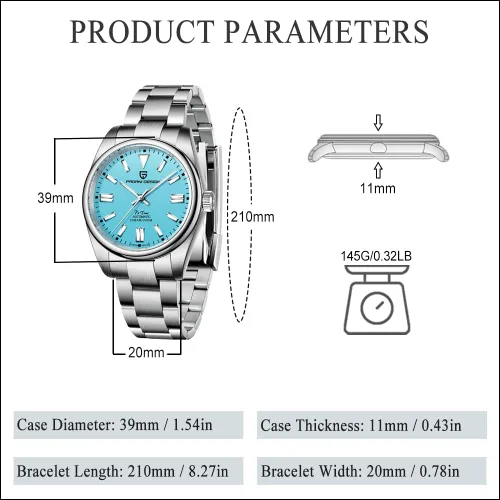 Vista 5 de Pagani Design Watches for Men Japanese NH35 Movement Homage Automatic Watch, 39mm Sapphire Glass 316L Stainless Steel, Luxury Luminous 200M