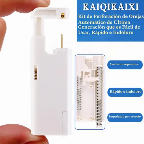 Vista 2 de KAIQIKAIXI 18 piezas, kit de perforación de oreja, pistola de clavos para oreja automática e indolora, desechable, aséptica, casera, portátil, grupo