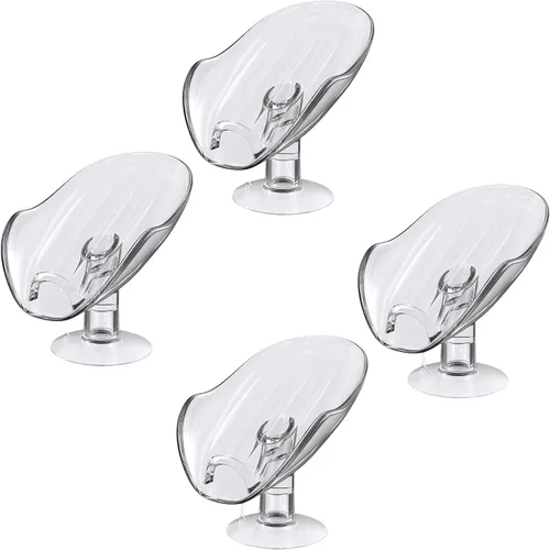 Vista 8 de NPET Jabonera de plástico autodrenante sin perforar con ventosa ampliada, bandeja de jabón portátil para baño, ducha, fregadero de cocina, ahorra