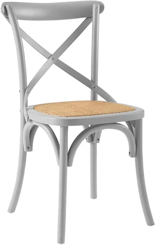Vista 9 de Modway Gear - Silla de comedor de estilo rústico y moderno estilo granja, en madera de olmo y ratán, color negro