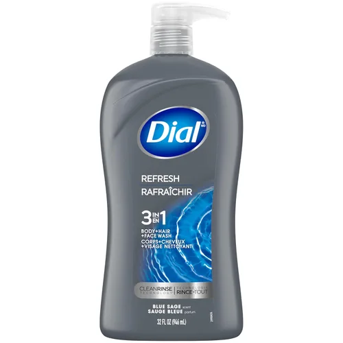 Vista 2 de Dial Men 3en1 para cuerpo, cabello y cara, Hydro Fresh, 32 fl oz (Paquete de 2)