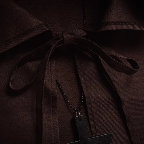 Vista 6 de BLESSUME Friar - Bata medieval con capucha, monje renacentista sacerdote disfraz de Halloween cosplay