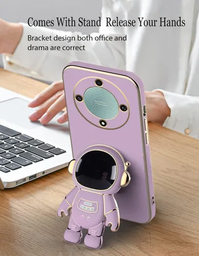 Vista 4 de Funda compatible con Honor Magic 5 Lite con chapado creativo de astronauta de dibujos animados, rosa, para Honor X9a, funda de teléfono de silicona