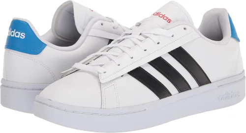 Vista 7 de adidas Grand Court Alpha Tenis para hombre, Cloud White-Pulse Blue-almost Yellow