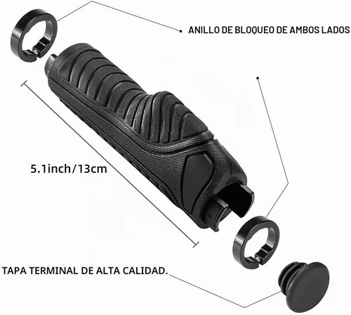 Vista 2 de ROCKBROS Agarres para manillar de bicicleta Cerradura de abrazadera de Negro