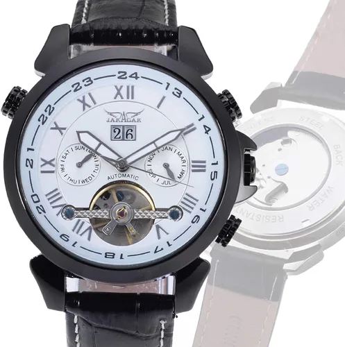 Vista 5 de FORSINING Reloj de lujo automático con calendario Tourbillon de acero inoxidable para hombre, Moderno
