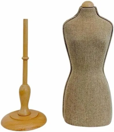 Vista 8 de Soporte de exhibición de joyería de mini jersey blanco para vestido de maniquí de torso