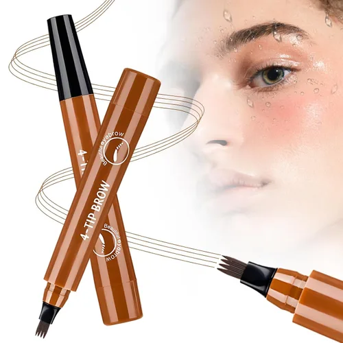 Vista 8 de Plumas de cejas para microblading para mujeres, lápiz de cejas impermeable 3D actualizado 2025, lápiz de cejas de larga duración con 4 puntas tipo