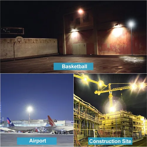 Vista 8 de Luz de inundación LED de 200 W para exteriores, 30000 lm, luz de estadio LED con fotocélula del anochecer al amanecer, IP65 AC100-277V iluminación