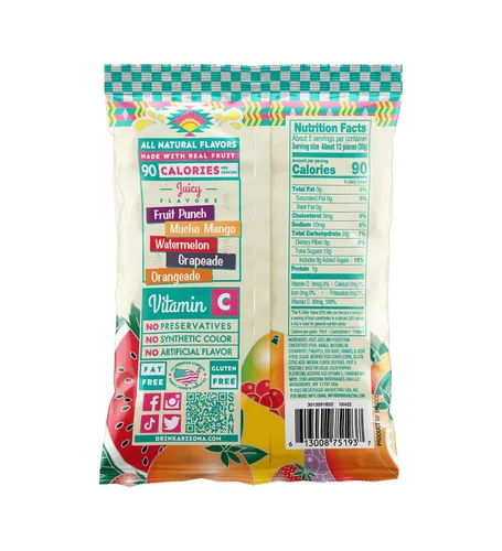 Vista 2 de Bocadillo AriZona gomas de fruta real, masticables