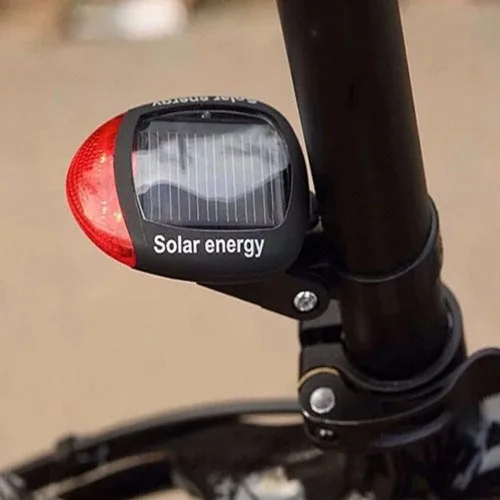 Vista 7 de anso Luz trasera LED con energía solar intermitente luz trasera bicicleta bicicleta lámpara seguridad 2 LED reflector