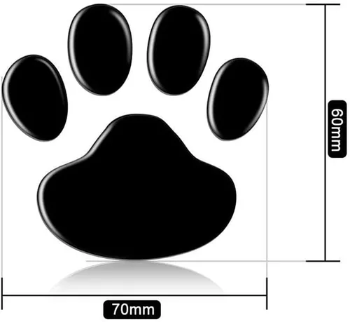 Vista 9 de AKOAK 4 calcomanías 3D con estampado de pata de perro, calcomanías para insignia de automóvil, calcomanías para parachoques de ventana de automóvil