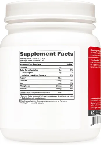 Vista 4 de Ketologic Colágeno alimentado con pasto (sabor a chocolate 1 LB)