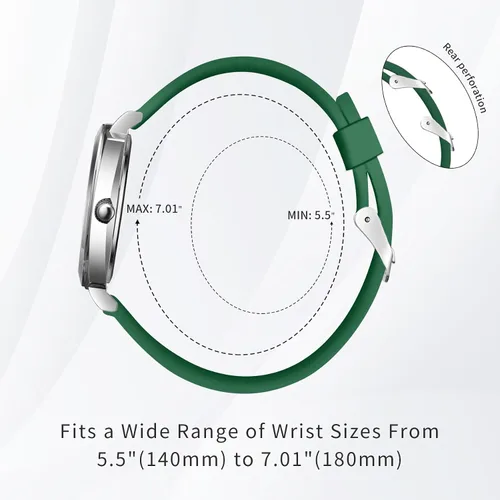 Vista 3 de BOSHIYA Mujer Easy Reader 1.417 in Reloj Correa de cuero Relojes (blanco)