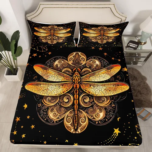 Vista 22 de Sábana bajera de galaxia tamaño individual, juego de ropa de cama con purpurina degradado para niños, niñas, niños y mujeres, decoración