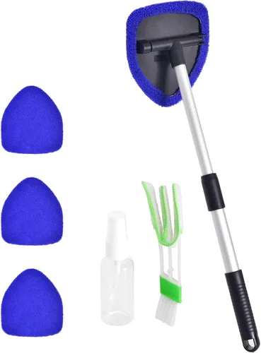 Vista 7 de Cepillo de lavado de automóvil de 62 pulgadas con mango largo y cepillo de lavado de autos, kit de cepillo de limpieza de microfibra para automóvil