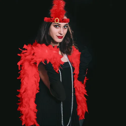 Vista 5 de FEPITO Juego de accesorios de gran Gatsby de los años 20 para mujer con diadema