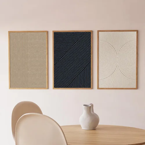 Vista 35 de Imágenes abstractas modernas para pared, arte de pared bohemio y neutro, arte de pared de línea minimalista, arte de pared beige, negro y marrón