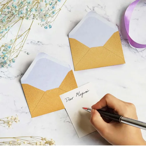 Vista 2 de Sobres para tarjetas de regalo, 100 sobres pequeños, sobres de papel para tarjetas de visita, bolsillos pequeños a granel para tarjetas de notas