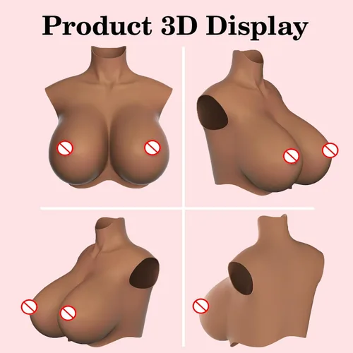 Vista 4 de Formas de pechos de talla grande, pechera de silicona B-S Cup Fake Boobs para travestis, transgénero, drag queen cosplay